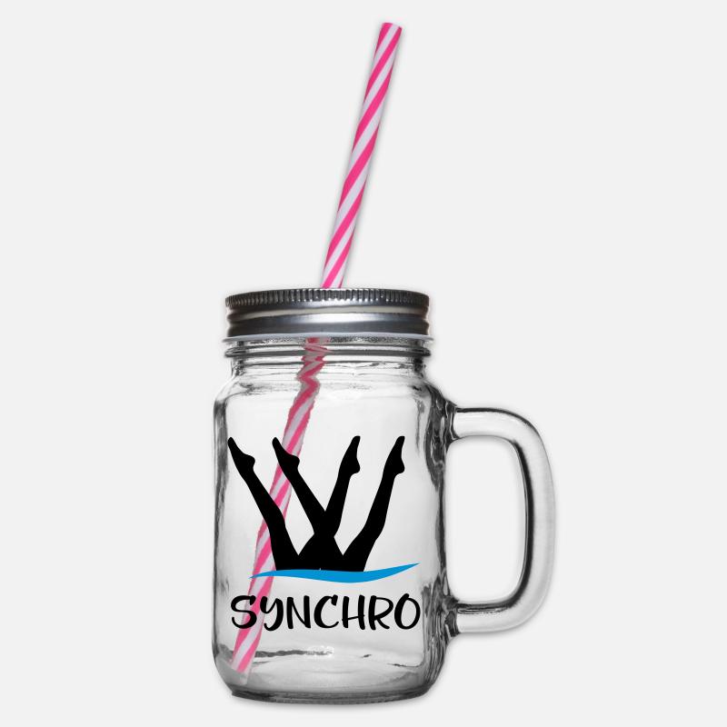 Synchronschwimmen - Henkelglas mit Schraubdeckel - Klar