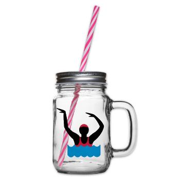 water aerobics - Glass jar with handle and screw cap - clear - Right