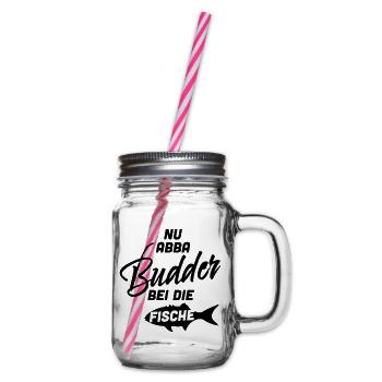 Nu aba Budder with the fish - Glass jar with handle and screw cap - clear - Right