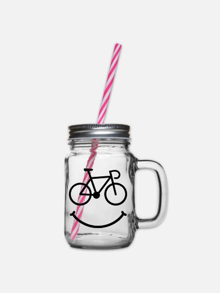 bike smile rennrad - Henkelglas mit Schraubdeckel - Klar