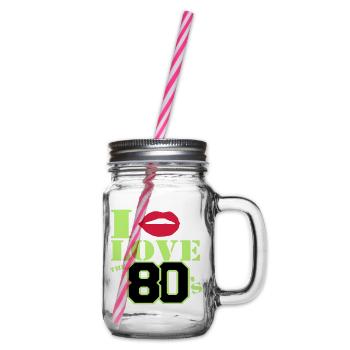 J’adore les années 80 - Bocal à boisson - transparent - Droite