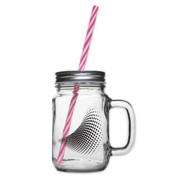 Optical illusion pattern shapes geometry gift - Glass jar with handle and screw cap - clear - Right