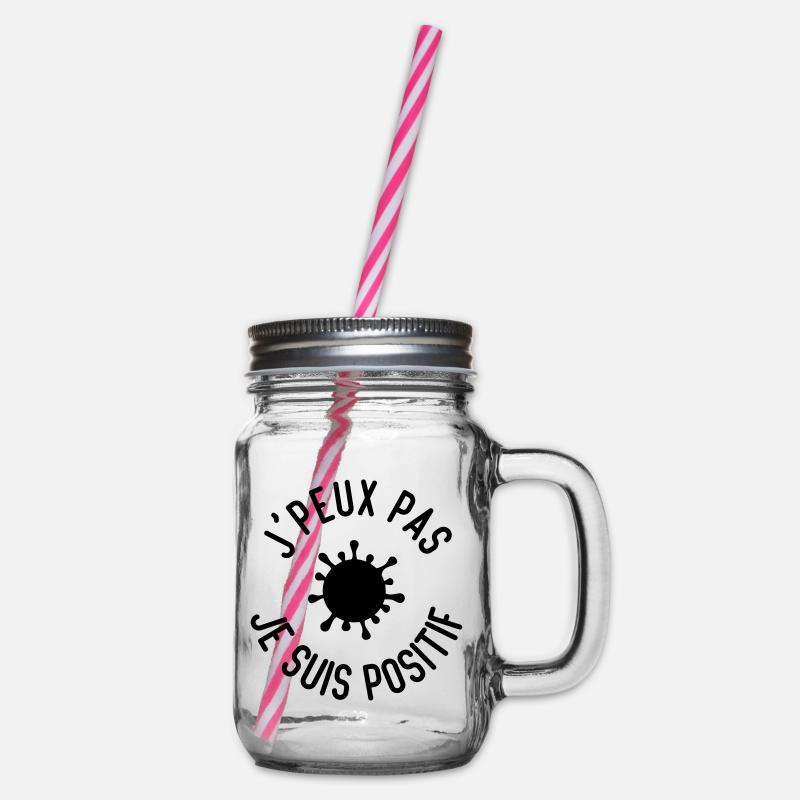 Je peux pas je suis positif - Bocal à boisson - transparent