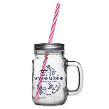 Anker Warnemünde Ostsee als Souvenir - Henkelglas mit Schraubdeckel - Klar - Rechts