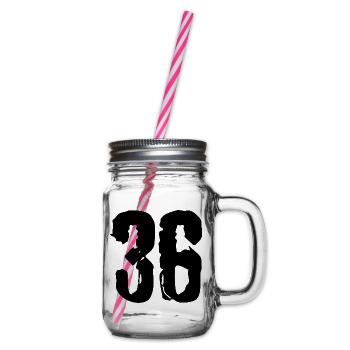 36 Number jersey - Glass jar with handle and screw cap - clear - Right