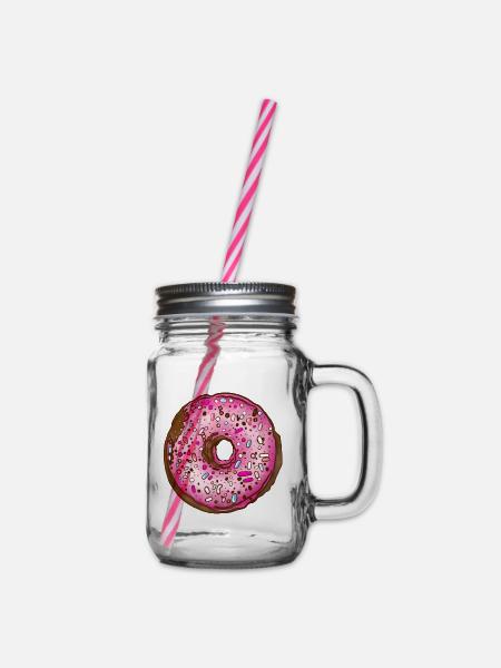 Donut - Henkelglas mit Schraubdeckel - Klar