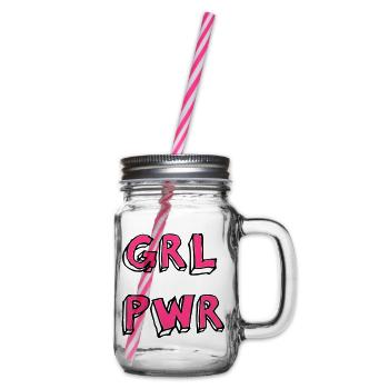 girl power - Henkelglas mit Schraubdeckel - Klar - Rechts
