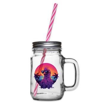 Synthwave Chicken Sunset - Bocal à boisson - transparent - Droite