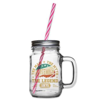 Legendary since September 1971 Retro 1971 September - Glass jar with handle and screw cap - clear - Right