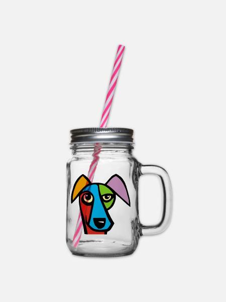 Lustiger Hund - Henkelglas mit Schraubdeckel - Klar