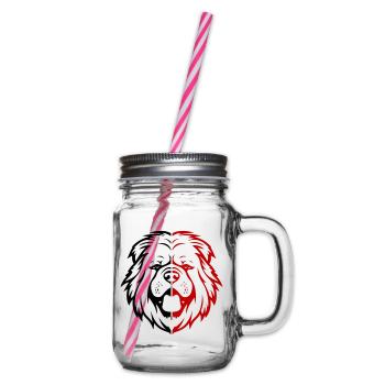 Chow Chow Hund Kopf - Henkelglas mit Schraubdeckel - Klar - Rechts