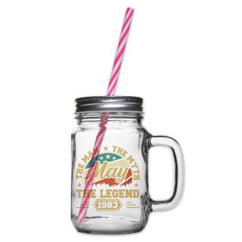 May 1983 - Birthday present born in May 1983 - Glass jar with handle and screw cap - clear - Right