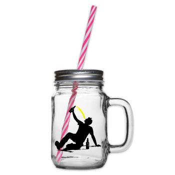 Drinking Bier Silhouette - Henkelglas mit Schraubdeckel - Klar - Rechts
