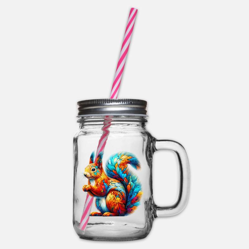 Eichhörnchen - Henkelglas mit Schraubdeckel - Klar