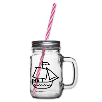 Piratenschiff - Henkelglas mit Schraubdeckel - Klar - Rechts