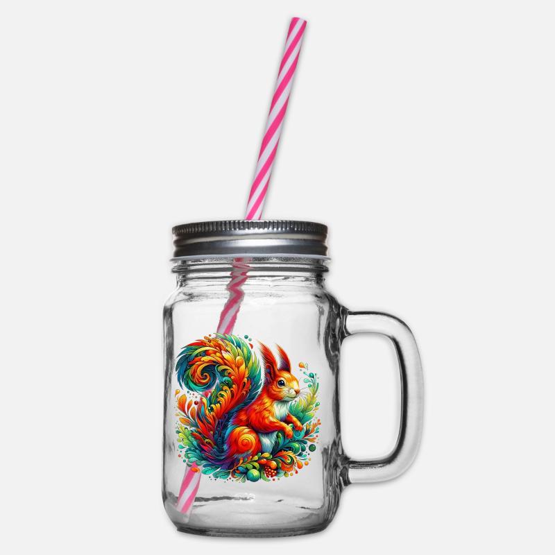 Eichhörnchen - Henkelglas mit Schraubdeckel - Klar
