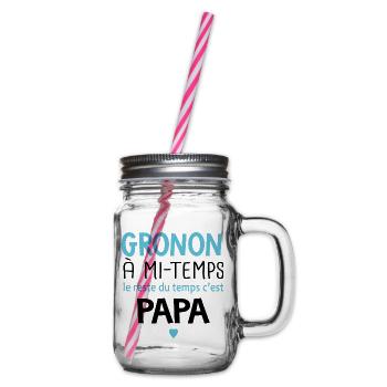 Grognon à mi temps cadeau bébé enfant - Bocal à boisson - transparent - Droite