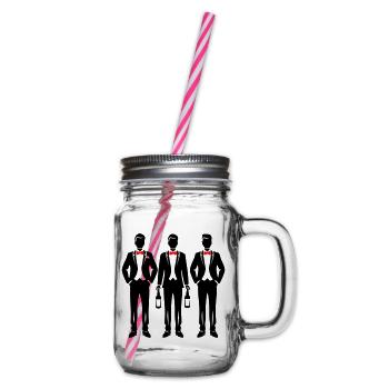 Groom Team - Glass jar with handle and screw cap - clear - Right