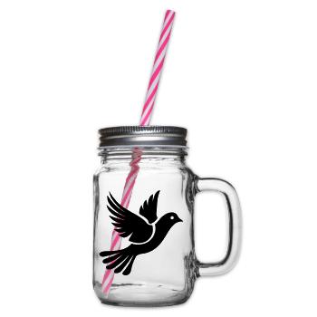 Taube - Henkelglas mit Schraubdeckel - Klar - Rechts
