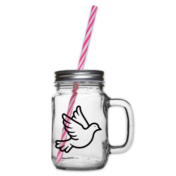 Taube - Henkelglas mit Schraubdeckel - Klar - Rechts