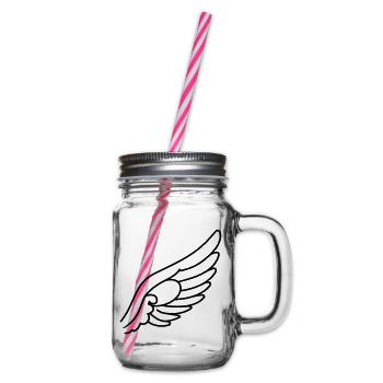 Angel Wings - Glass jar with handle and screw cap - clear - Right