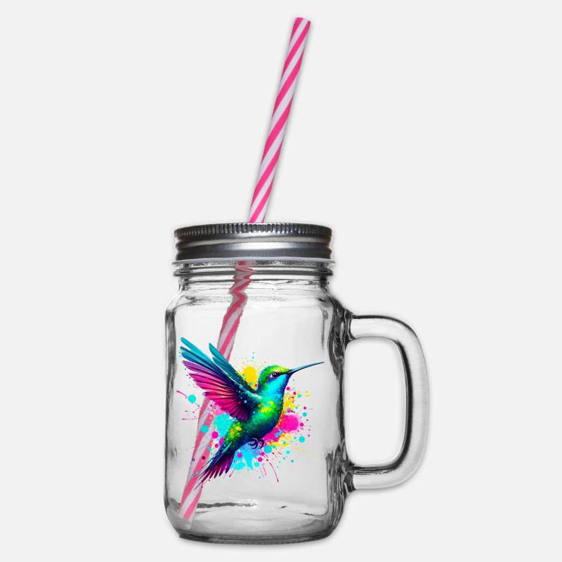 Kolibri - Henkelglas mit Schraubdeckel - Klar