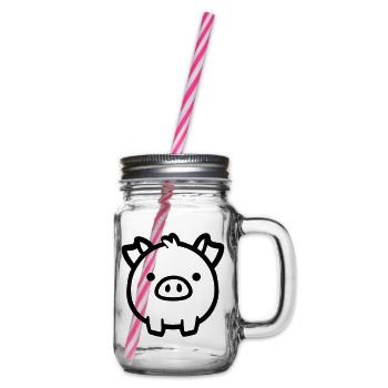 cochon - Bocal à boisson - transparent - Droite