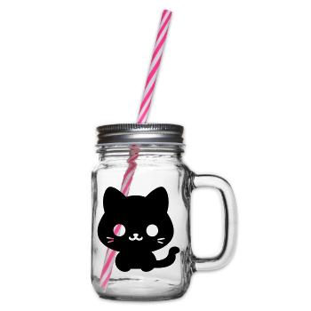 cat - Glass jar with handle and screw cap - clear - Right