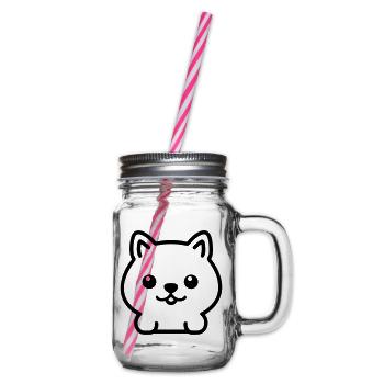 Hund - Henkelglas mit Schraubdeckel - Klar - Rechts