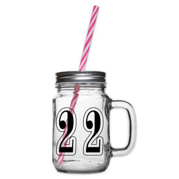 22 Number symbol - Glass jar with handle and screw cap - clear - Right