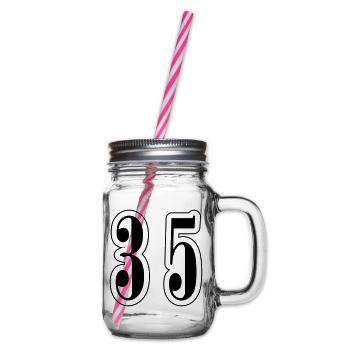 35 Zahl symbol - Henkelglas mit Schraubdeckel - Klar - Rechts