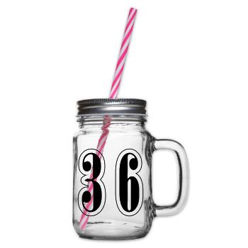 36 Number symbol - Glass jar with handle and screw cap - clear - Right