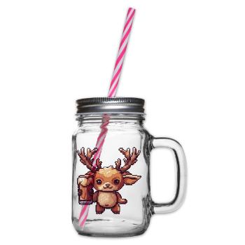 Cerf Bière Pixel - Bocal à boisson - transparent - Droite