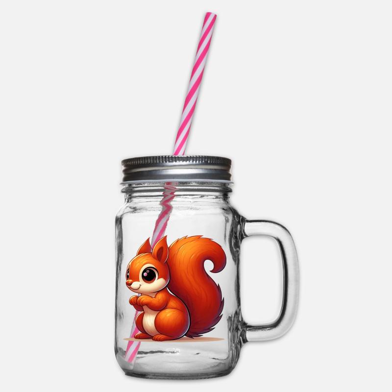 Eichhörnchen - Henkelglas mit Schraubdeckel - Klar