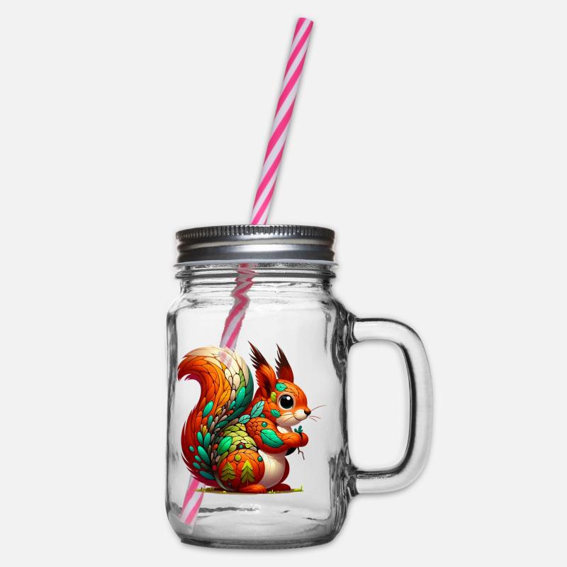 Eichhörnchen - Henkelglas mit Schraubdeckel - Klar