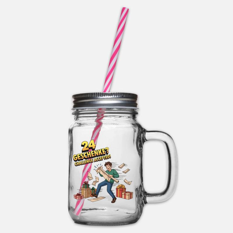 24 Geschenke? Challenge Accepted ! - Henkelglas mit Schraubdeckel - Klar