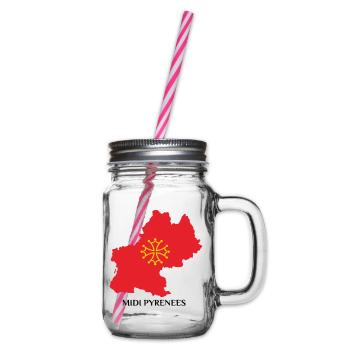 Karte der Midi-Pyrénées - Henkelglas mit Schraubdeckel - Klar - Rechts