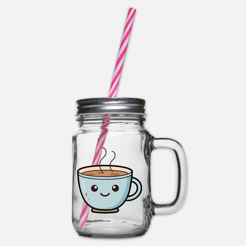 Conception mignonne de tasse à café Kawaii - Bocal à boisson - transparent