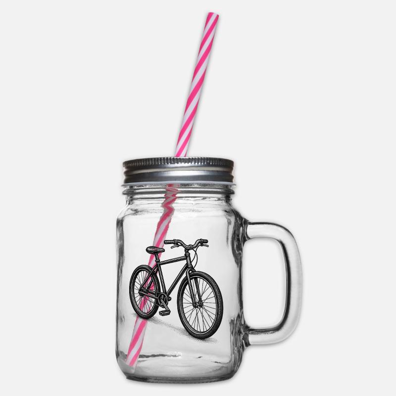 Silhouette de vélo rétro - Bocal à boisson - transparent
