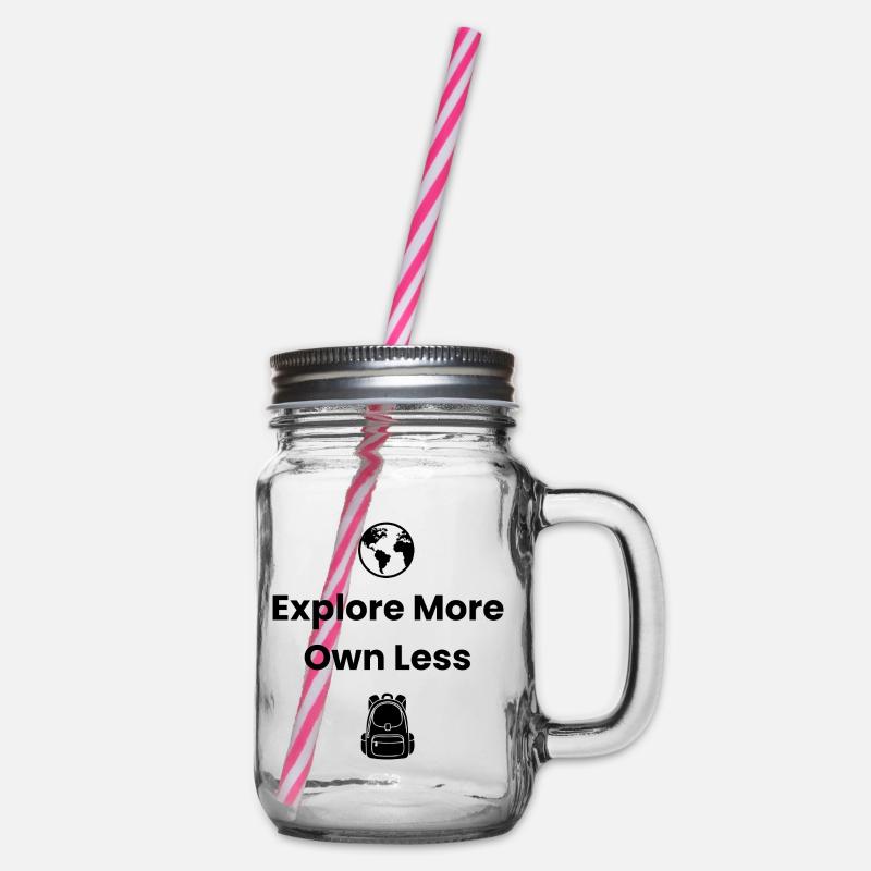 Explorez plus, possédez moins – Chemise d’aventure - Bocal à boisson - transparent