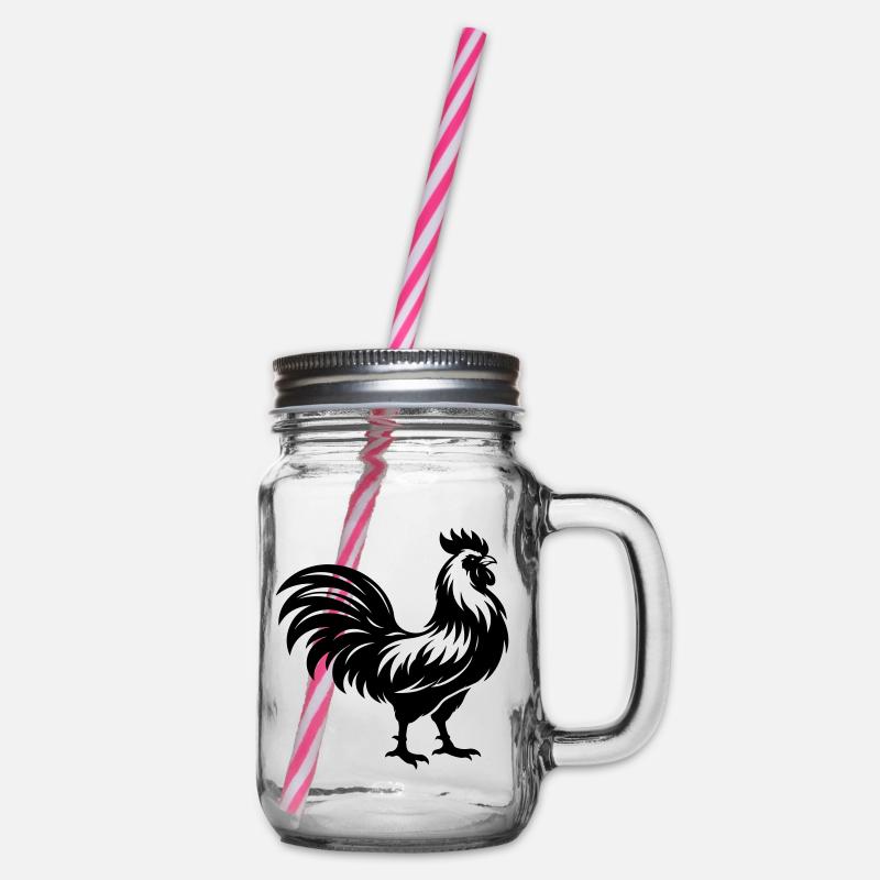 Silhouette du coq - Bocal à boisson - transparent