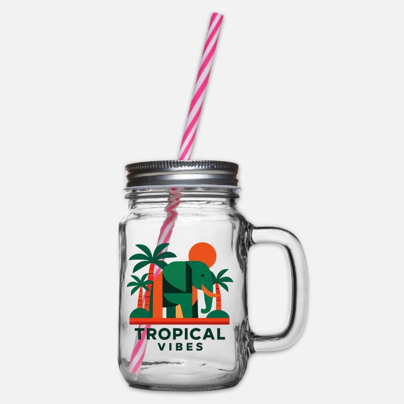 Éléphant tropical - Bocal à boisson - transparent