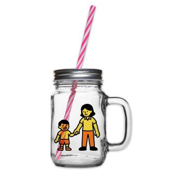 Logo de la main de l’enfant de l’enseignante de maternelle - Bocal à boisson - transparent - Droite