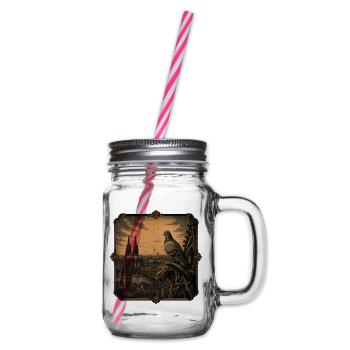 Funny pigeon fancier pigeon sport carrier pigeon heart - Glass jar with handle and screw cap - clear - Right