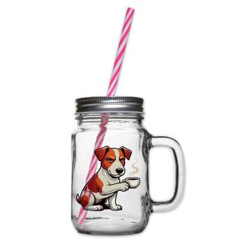 Jack Russel terrier Jack russel Besitzer Jacky - Henkelglas mit Schraubdeckel - Klar - Rechts
