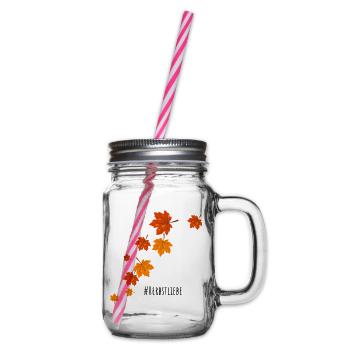 Herbstliche Laubspirale - Henkelglas mit Schraubdeckel - Klar - Rechts