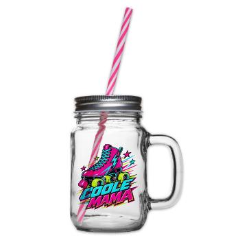 Neon Roller Mama - Henkelglas mit Schraubdeckel - Klar - Rechts