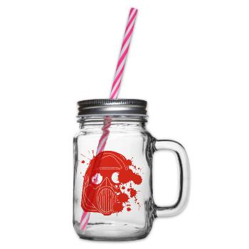 Verunreinigung (rot) - Henkelglas mit Schraubdeckel - Klar - Rechts