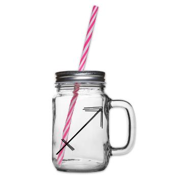 Sternzeichen Schütze handgezeichnet - Henkelglas mit Schraubdeckel - Klar - Rechts