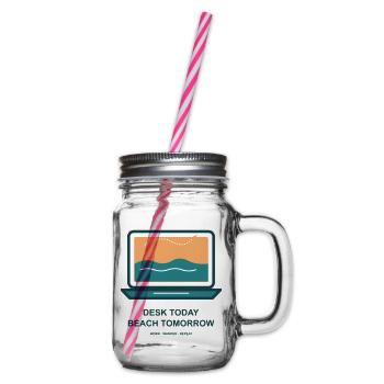 Schreibtisch Heute Strand Morgen - Henkelglas mit Schraubdeckel - Klar - Rechts